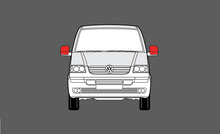 Volkswagen Transporter / Caravelle (Type T5) 2002-2009, Door mirrors CLEAR Paint Protection